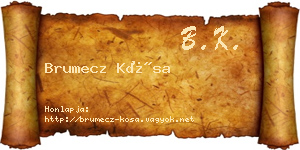 Brumecz Kósa névjegykártya
